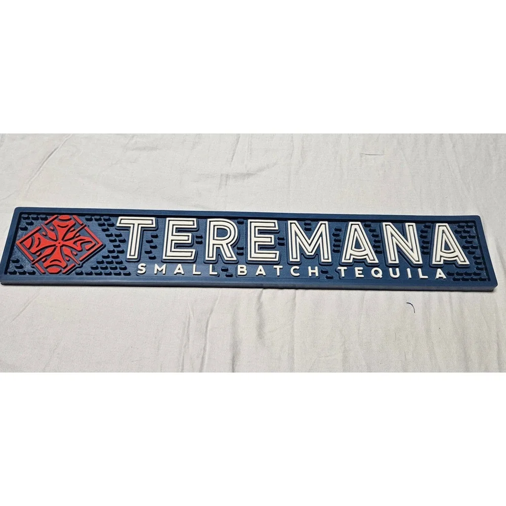 Teremana Bar Mat Spill Runner Unisex OS Blue Small Batch Tequila Rubber Logo